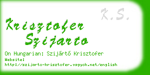 krisztofer szijarto business card